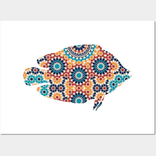 Fish Silhouette with Pattern Wall Art by deificusArt